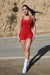 BASE ROMPER- HEATHER RED